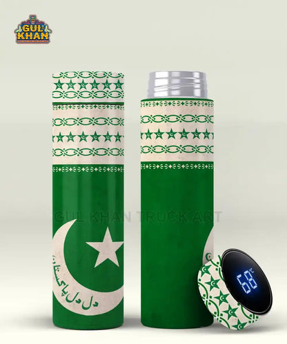 Pakistan Flag Jhandi  Printed Travel Bottle Customized (03)