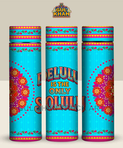 DELULU Printed Travel Bottle Customized - Gul Khan Truck Art