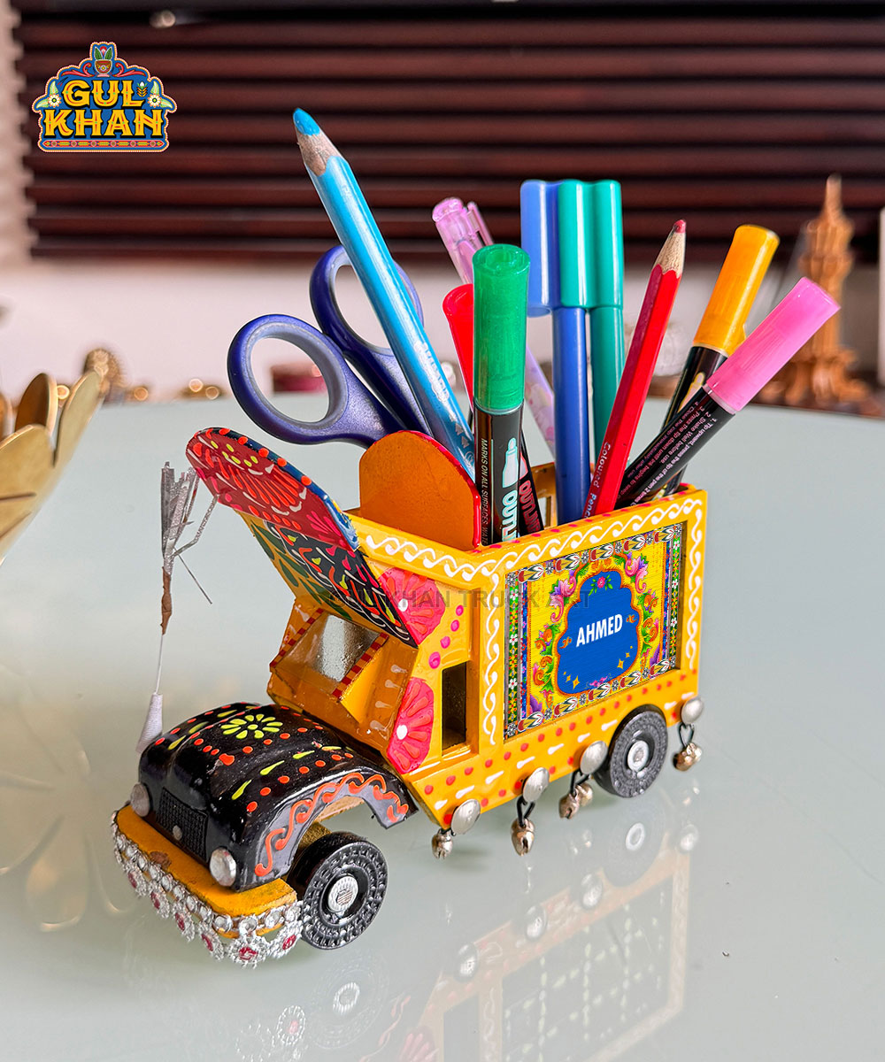 Cone Art Yellow Stationery Truck Design (Customizable)