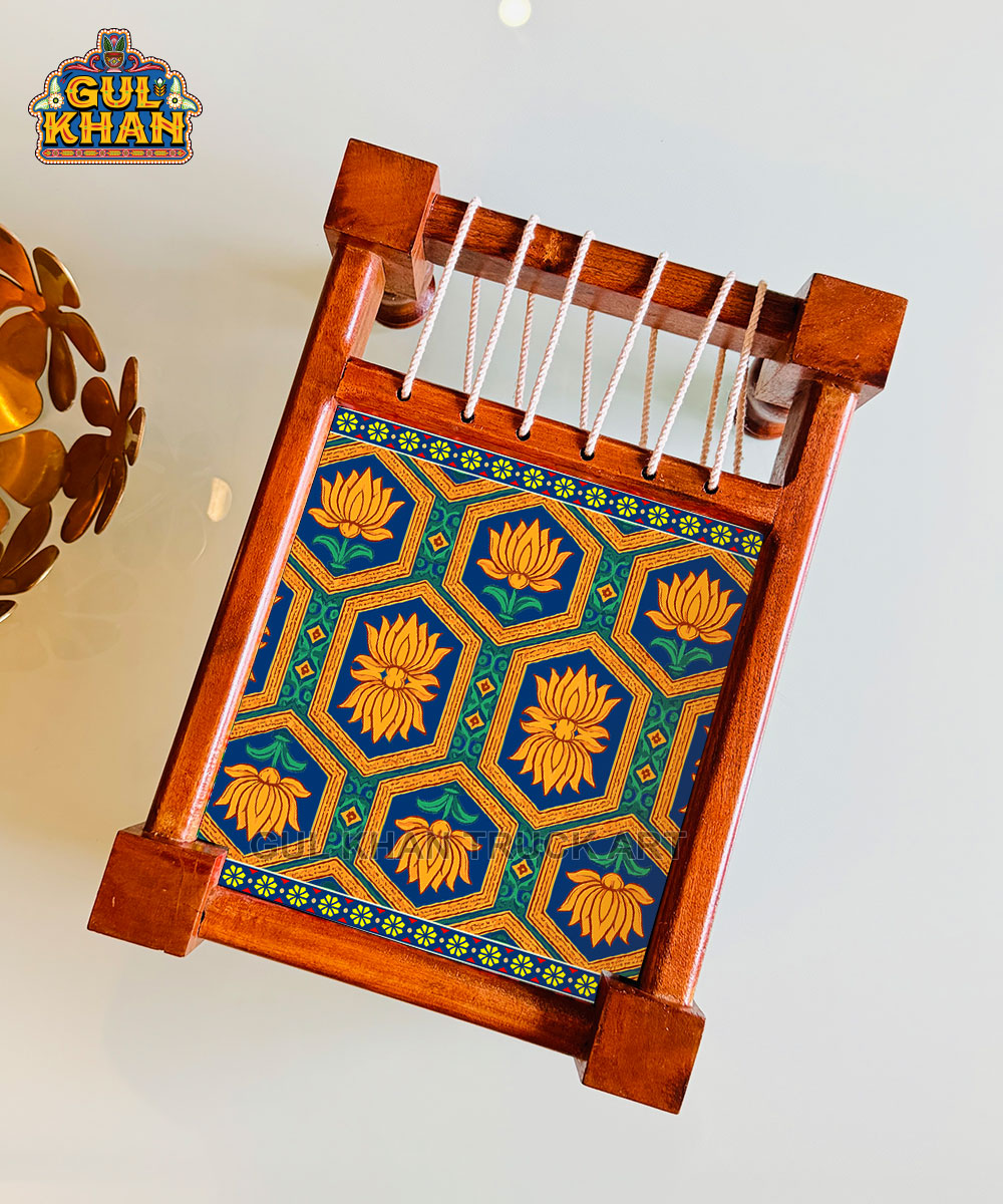 Mughal Artisan Charpai Tray Printed Design (Customizable) 03 - Gul Khan Truck Art