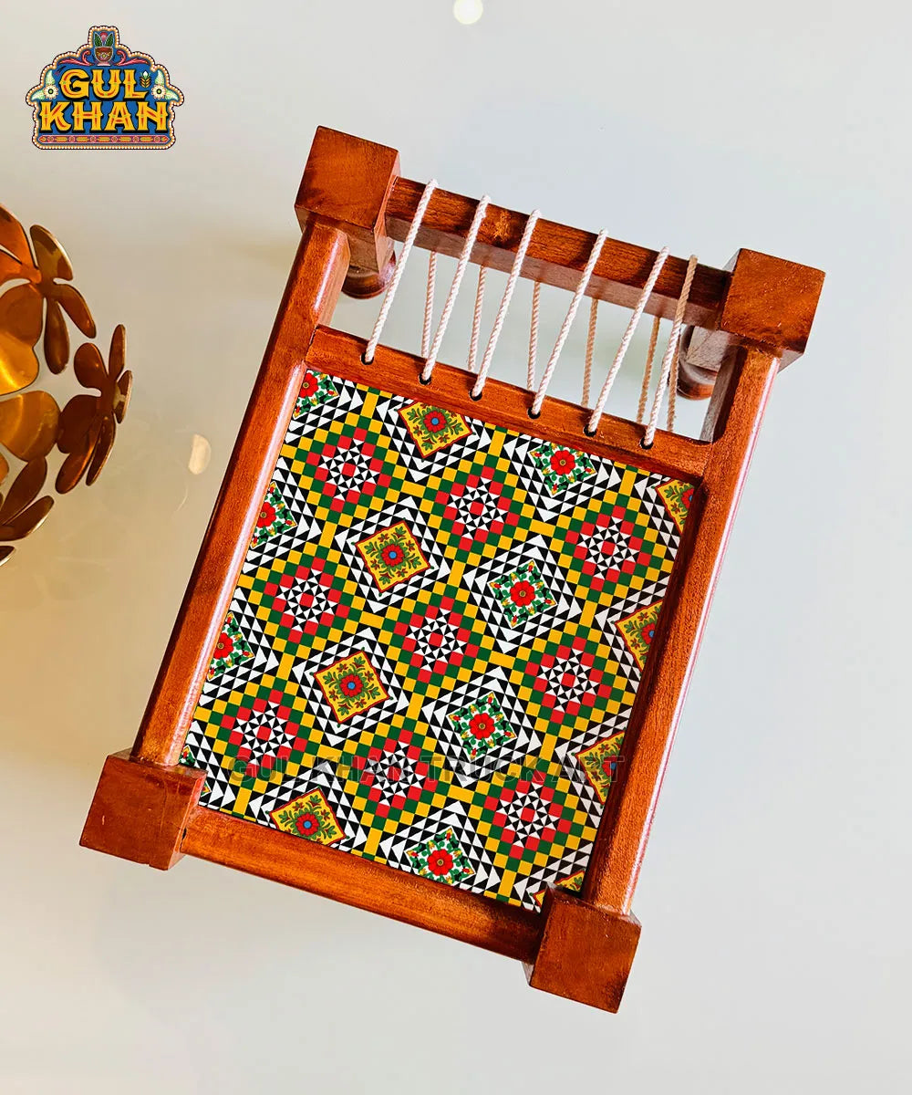 Sindhi Ralli Inspired Charpai Tray Printed Design (Customizable) 05