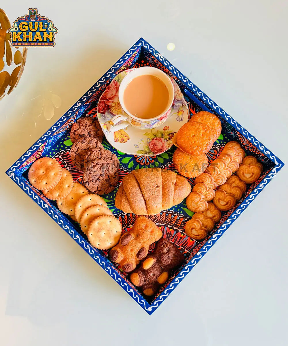 Navy Blue Cone Truck Art Tray (Handpainted)