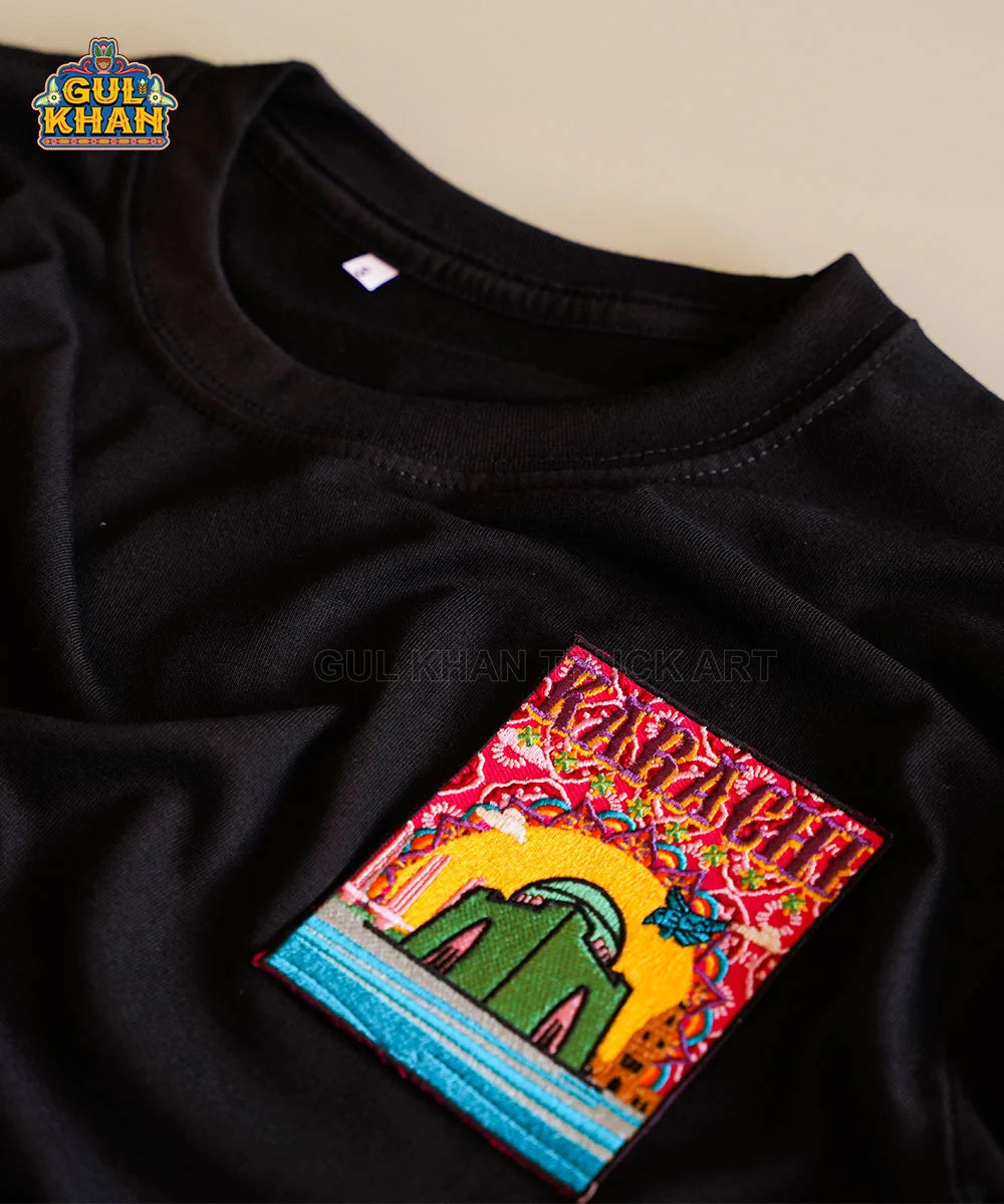 Karachi Embroidered Monogram T-Shirt