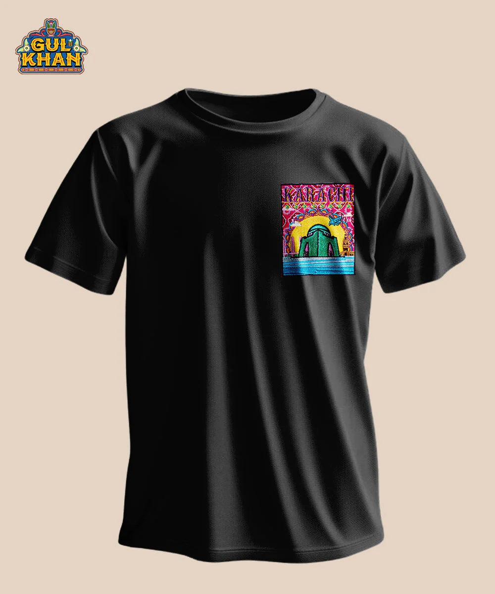 Karachi Embroidered Monogram T-Shirt