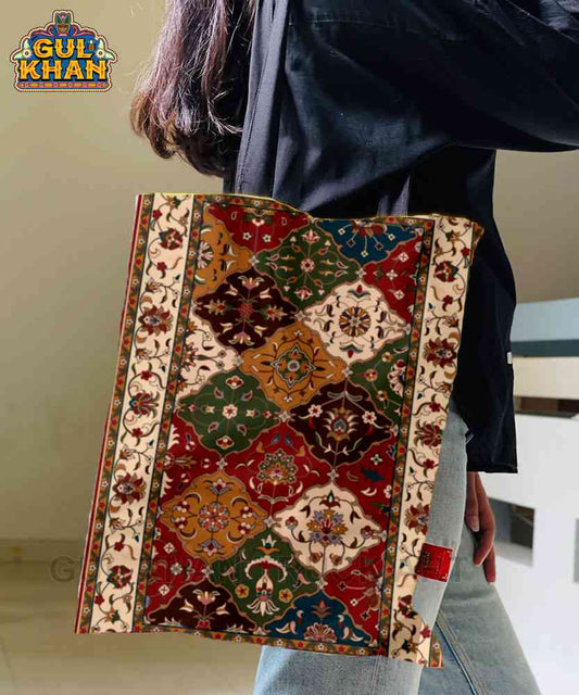 Persian Artisan Printed Truck Art Tote Bag - Gul Khan Truck Art