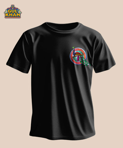 Peacock Embroidered Monogram T-Shirt - Gul Khan Truck Art