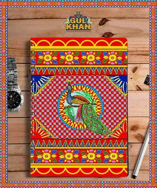Peacock Printed Truck Art Notebook Design