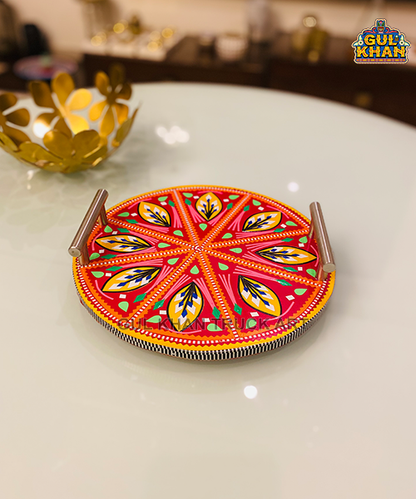 ChamakpattiMiniRoundTray00333 - Gul Khan Truck Art