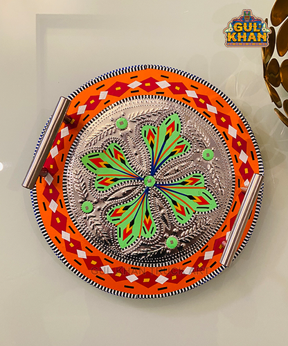 ChamakpattiMiniRoundTray0039 - Gul Khan Truck Art