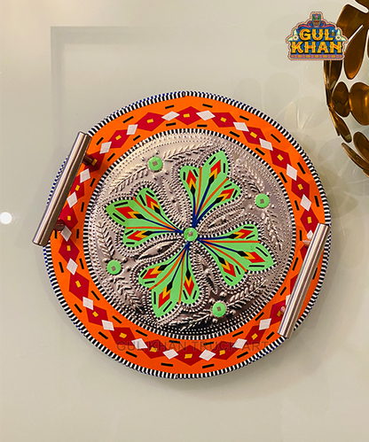 ChamakpattiMiniRoundTray00393 - Gul Khan Truck Art