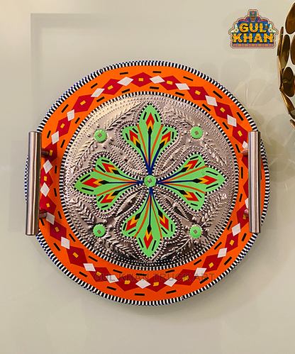 ChamakpattiMiniRoundTray00394 - Gul Khan Truck Art