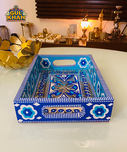 ChamakpattiTrayBluePottery_Mini_00402 - Gul Khan Truck Art