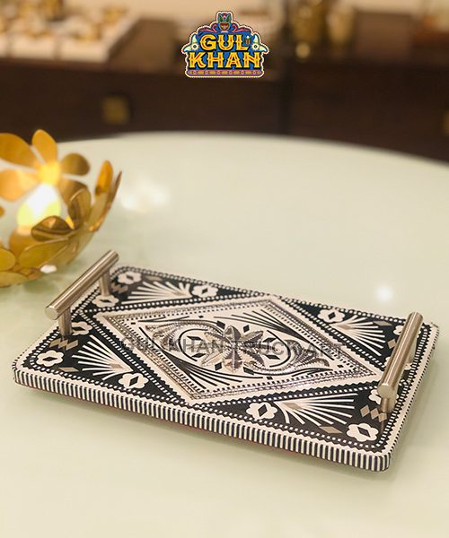 Chamakpatti Tray Mini (Gray Scale) 0030 - Gul Khan Truck Art