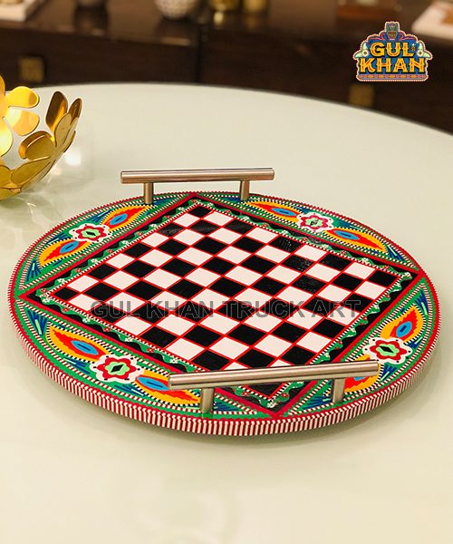 Chamakpatti Tray (Chess Pattern) 0028 - Gul Khan Truck Art