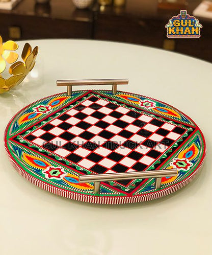 Chamakpatti Tray (Chess Pattern) 0028 - Gul Khan Truck Art