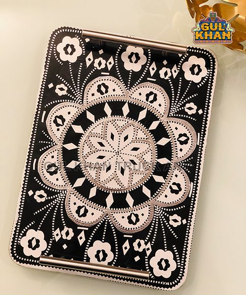 Chamakpatti Tray (Gray Scale) 0027 - Gul Khan Truck Art