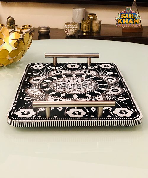 Chamakpatti Tray (Gray Scale) 0027 - Gul Khan Truck Art
