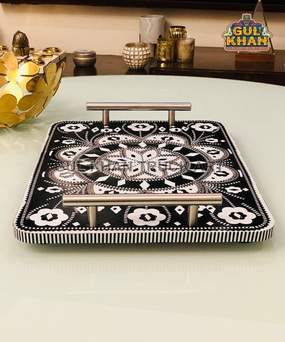 Chamakpatti Tray (Gray Scale) 0027 - Gul Khan Truck Art
