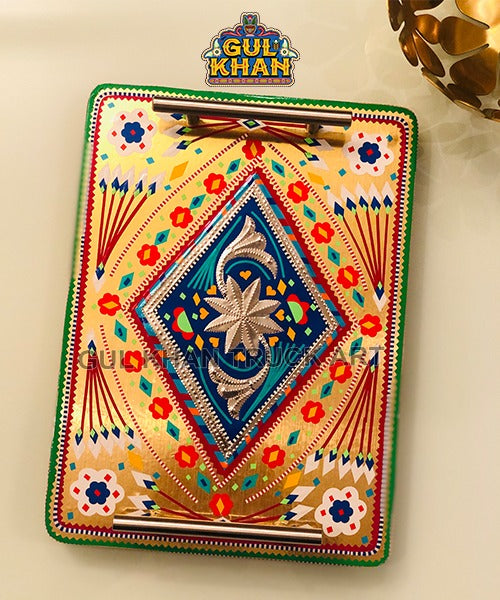 Chamakpatti Tray (Stainless Steel Handle) 0029 - Gul Khan Truck Art