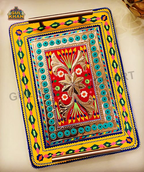 Chamakpatti Tray (Steel Handle) 0024 - Gul Khan Truck Art