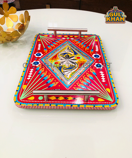 Chamakpatti Tray (Steel Handle) 0025 - Gul Khan Truck Art