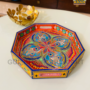 Hexagon Chamakpatti Tray 0037 - Gul Khan Truck Art