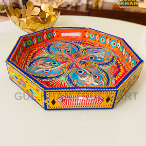 Hexagon Chamakpatti Tray 0037 - Gul Khan Truck Art