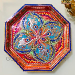 Hexagon Chamakpatti Tray 0037 - Gul Khan Truck Art