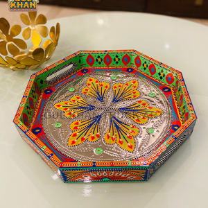 Hexagon Chamakpatti Tray 0044 - Gul Khan Truck Art