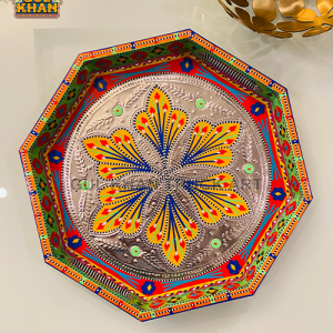 Hexagon Chamakpatti Tray 0044 - Gul Khan Truck Art