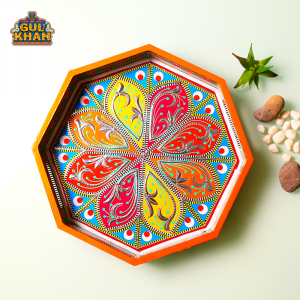 Hexagon Chamakpatti Tray 0048 - Gul Khan Truck Art