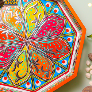 Hexagon Chamakpatti Tray 0048 - Gul Khan Truck Art