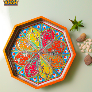 Hexagon Chamakpatti Tray 0048 - Gul Khan Truck Art