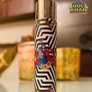 Lighter Design 103 (Black & White Stripes with Floral Patterns) - Gul Khan Truck Art
