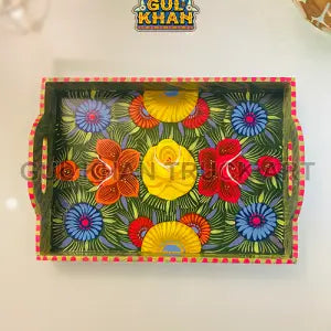 Tray Wooden Hand Painted 0045 - Gul Khan Truck Art