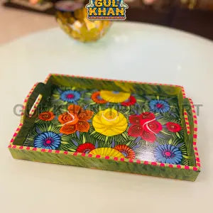 Tray Wooden Hand Painted 0045 - Gul Khan Truck Art