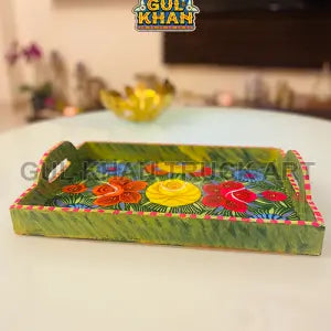 TrayWoodenHandPainted00453 - Gul Khan Truck Art