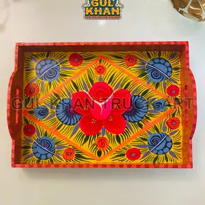 TrayWoodenHandPainted0049 - Gul Khan Truck Art