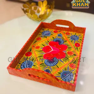 TrayWoodenHandPainted00492 - Gul Khan Truck Art