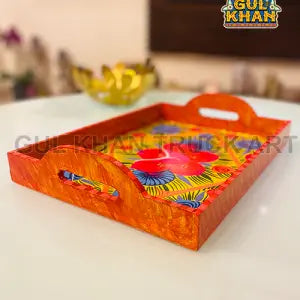 TrayWoodenHandPainted00493 - Gul Khan Truck Art